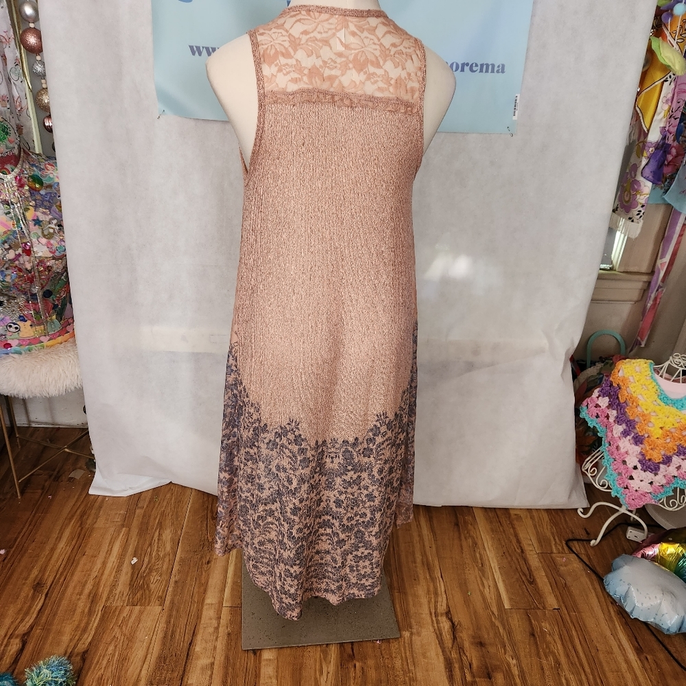 Voice of California Long Vest Large Peach